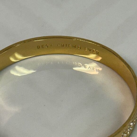 RARE Kate Spade Best Friends Ever Gold & Crystal Bangle Bracelet - Picture 4 of 5